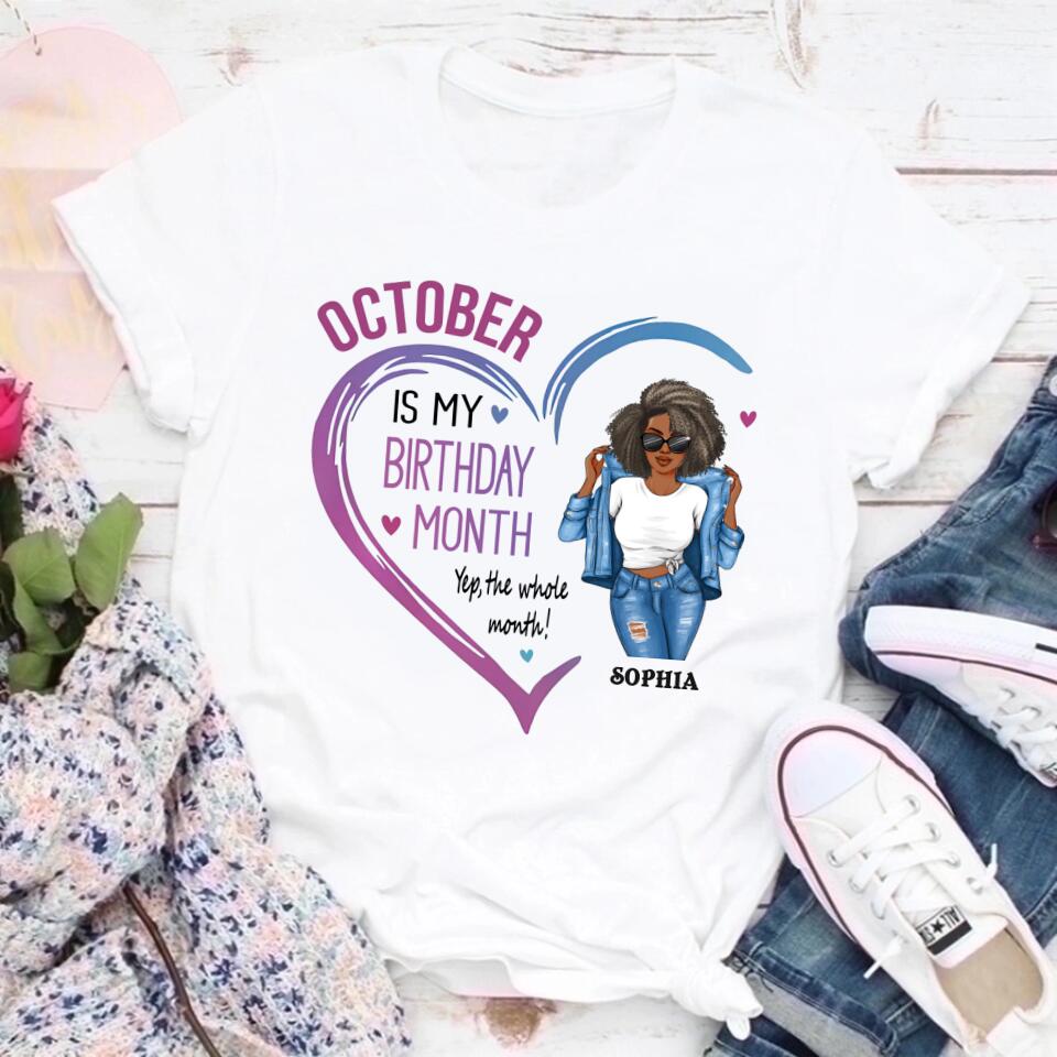 October Birthday Shirt, Custom Birthday Shirt, Queens are Born In October, October Birthday Shirts For Woman, October Birthday Gifts