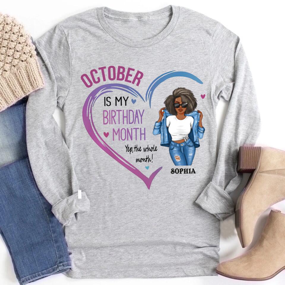 October Birthday Shirt, Custom Birthday Shirt, Queens are Born In October, October Birthday Shirts For Woman, October Birthday Gifts