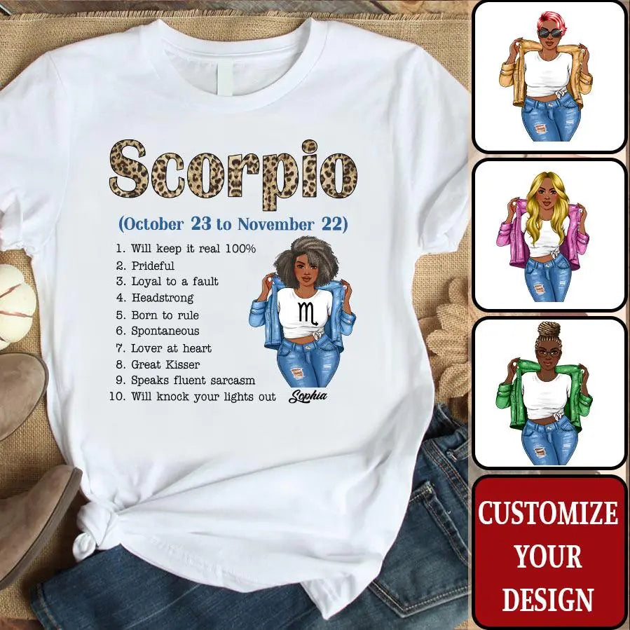 Custom Birthday Shirt, Scorpio Zodiac t shirt, Scorpio Birthday shirt, Scorpio t shirts for ladies, Scorpio queen t shirt, Scorpio Queen Birthday shirt