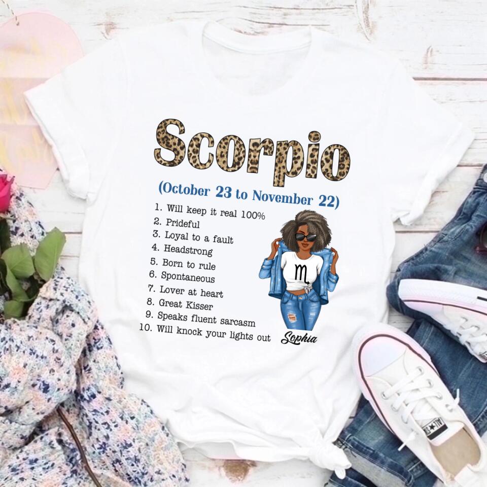 Custom Birthday Shirt, Scorpio Zodiac t shirt, Scorpio Birthday shirt, Scorpio t shirts for ladies, Scorpio queen t shirt, Scorpio Queen Birthday shirt