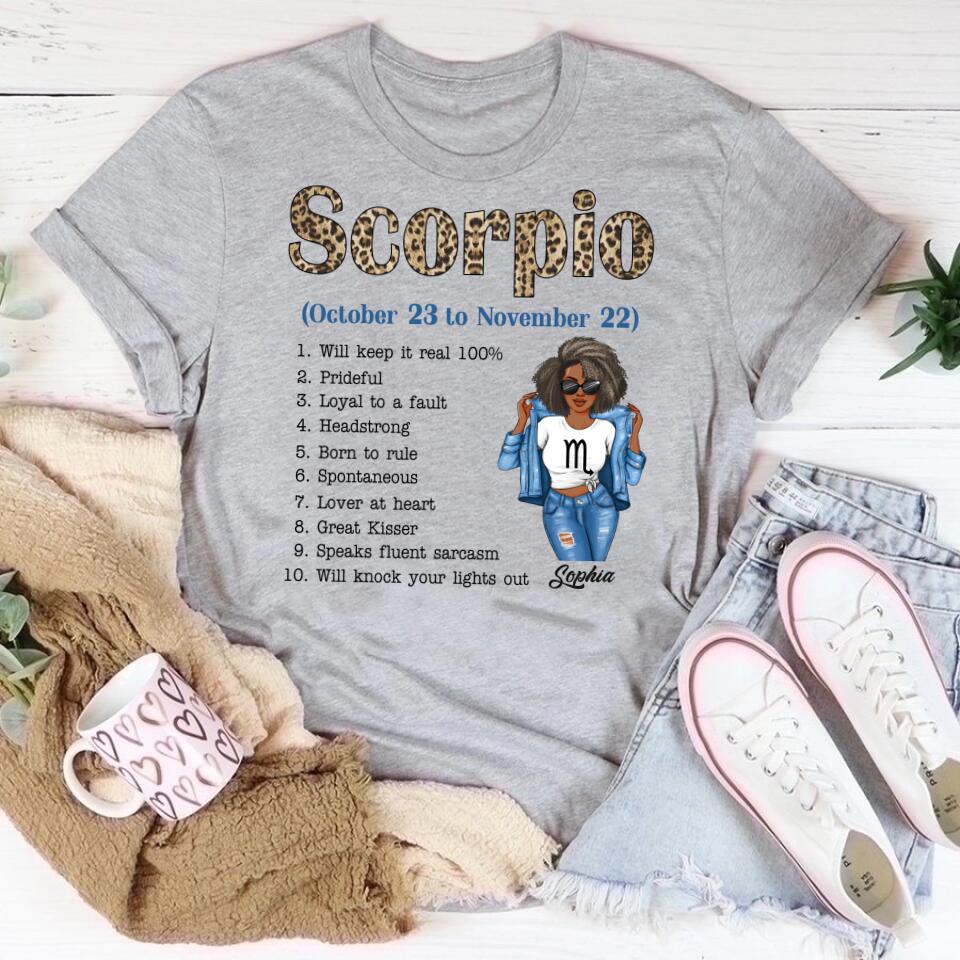 Custom Birthday Shirt, Scorpio Zodiac t shirt, Scorpio Birthday shirt, Scorpio t shirts for ladies, Scorpio queen t shirt, Scorpio Queen Birthday shirt