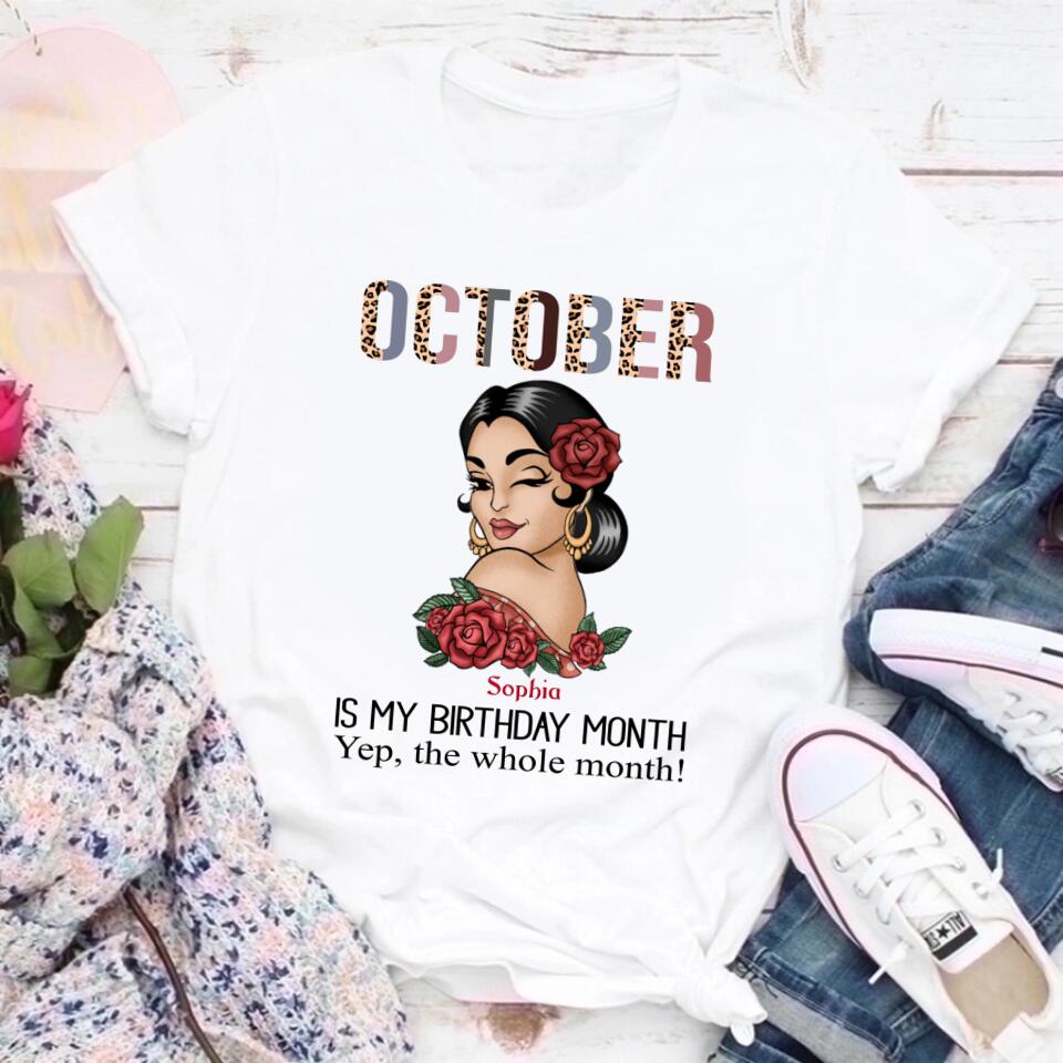 October Birthday Shirt, Custom Birthday Shirt, Queens are Born In October, October Birthday Shirts For Woman, October Birthday Gifts