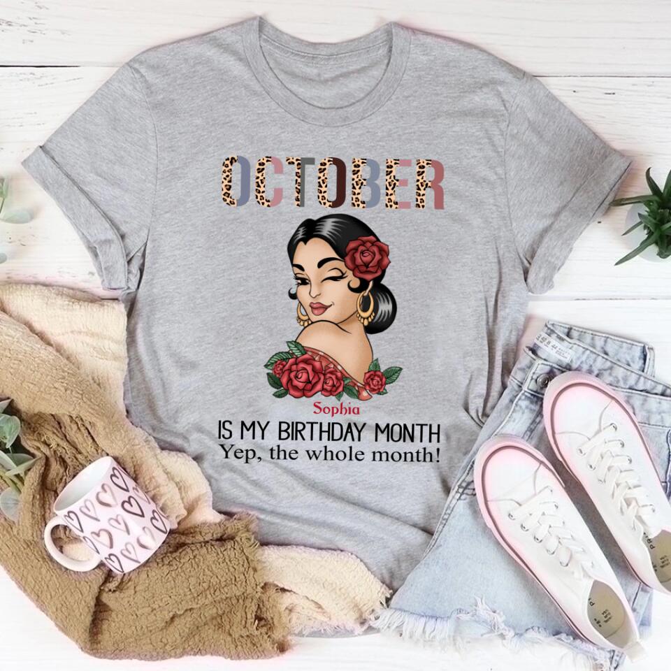 October Birthday Shirt, Custom Birthday Shirt, Queens are Born In October, October Birthday Shirts For Woman, October Birthday Gifts