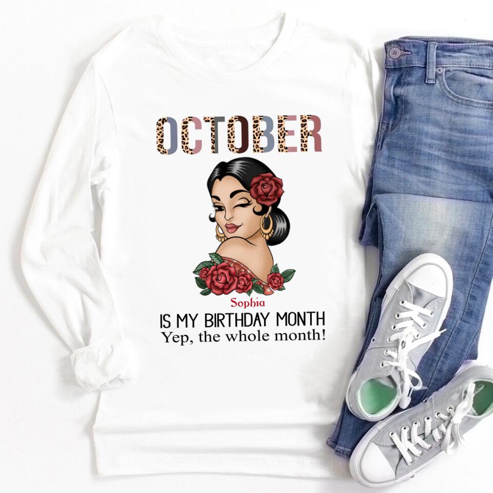 October Birthday Shirt, Custom Birthday Shirt, Queens are Born In October, October Birthday Shirts For Woman, October Birthday Gifts