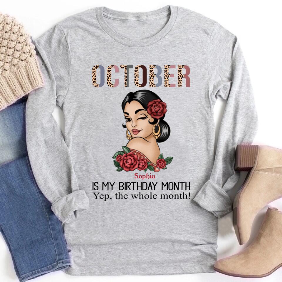 October Birthday Shirt, Custom Birthday Shirt, Queens are Born In October, October Birthday Shirts For Woman, October Birthday Gifts