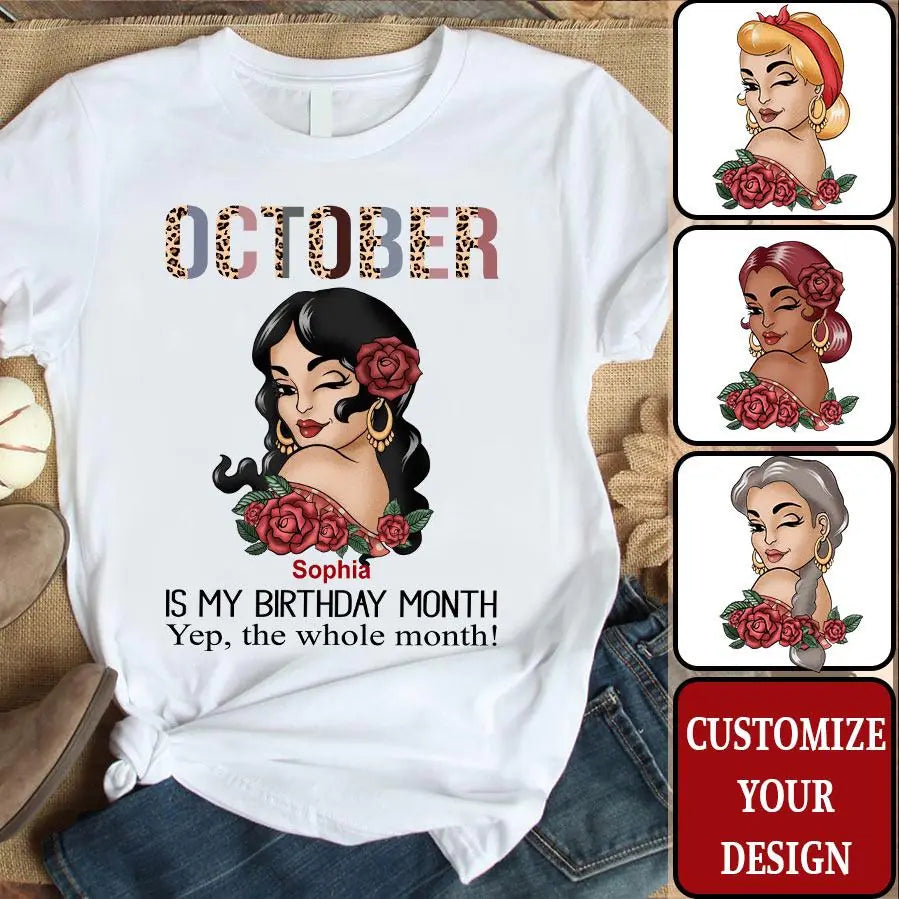 October Birthday Shirt, Custom Birthday Shirt, Queens are Born In October, October Birthday Shirts For Woman, October Birthday Gifts