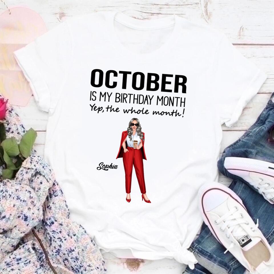 October Birthday Shirt, Custom Birthday Shirt, Queens are Born In October, October Birthday Shirts For Woman, October Birthday Gifts