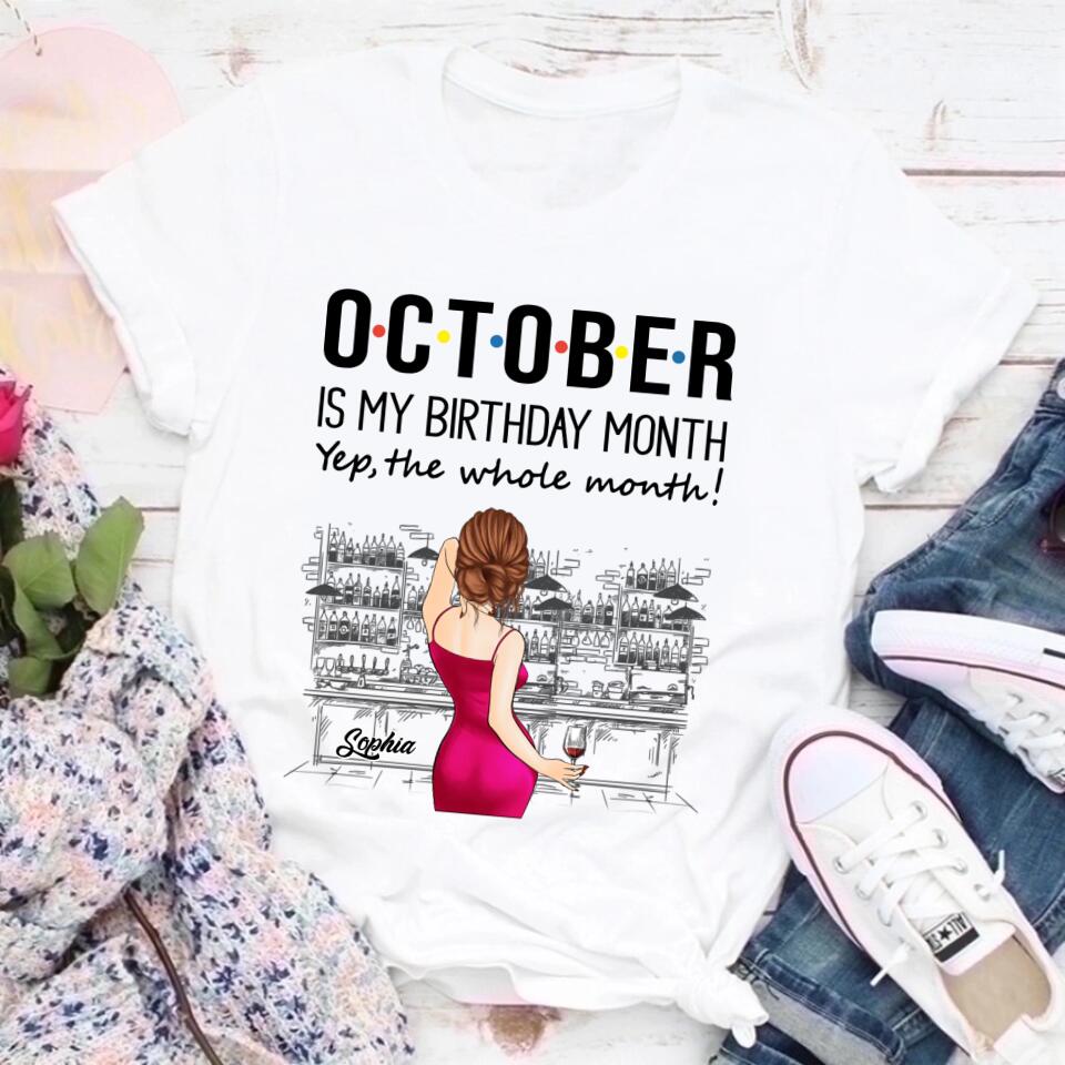 October Birthday Shirt, Custom Birthday Shirt, Queens are Born In October, October Birthday Shirts For Woman, October Birthday Gifts