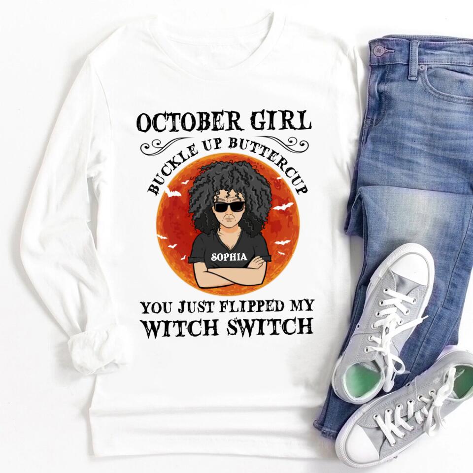October Birthday Shirt, Custom Birthday Shirt, Queens are Born In October, October Birthday Shirts For Woman, October Birthday Gifts, Personalized Halloween Gifts, Halloween Shirts, Halloween Shirts For Women