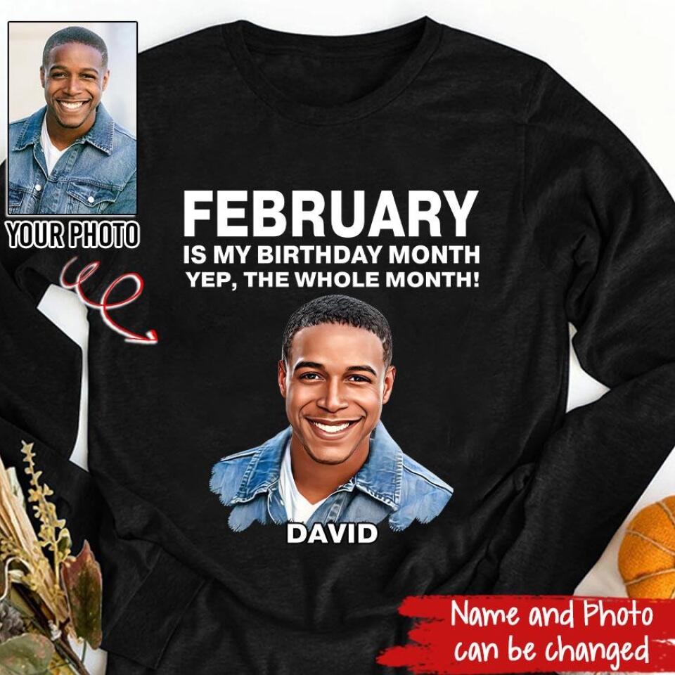 February Birthday Shirt, Custom Birthday Shirt, A Black King was born in February, February Birthday Shirts For Man, February Birthday Gifts