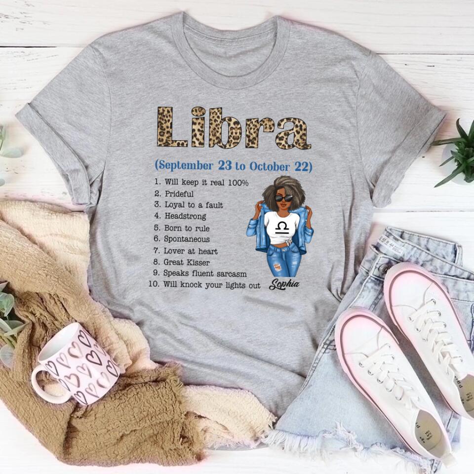 Custom Birthday Shirt, Libra Zodiac t shirt, Libra Birthday shirt, Libra t shirts for ladies, Libra queen t shirt, Libra Queen Birthday Shirt