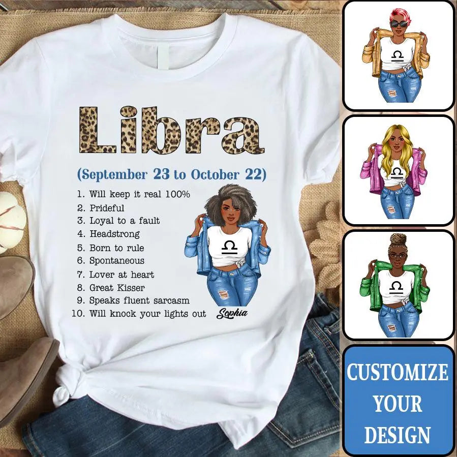 Custom Birthday Shirt, Libra Zodiac t shirt, Libra Birthday shirt, Libra t shirts for ladies, Libra queen t shirt, Libra Queen Birthday Shirt