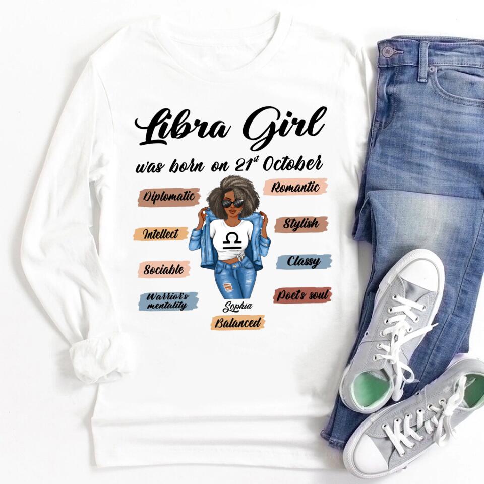 Custom Birthday Shirt, Libra Zodiac t shirt, Libra Birthday shirt, Libra t shirts for ladies, Libra queen t shirt, Libra Queen Birthday Shirt
