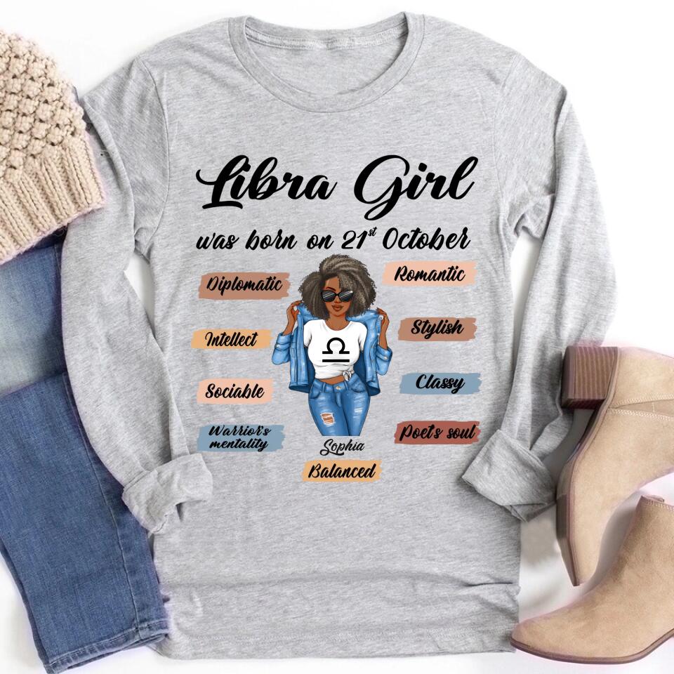 Custom Birthday Shirt, Libra Zodiac t shirt, Libra Birthday shirt, Libra t shirts for ladies, Libra queen t shirt, Libra Queen Birthday Shirt