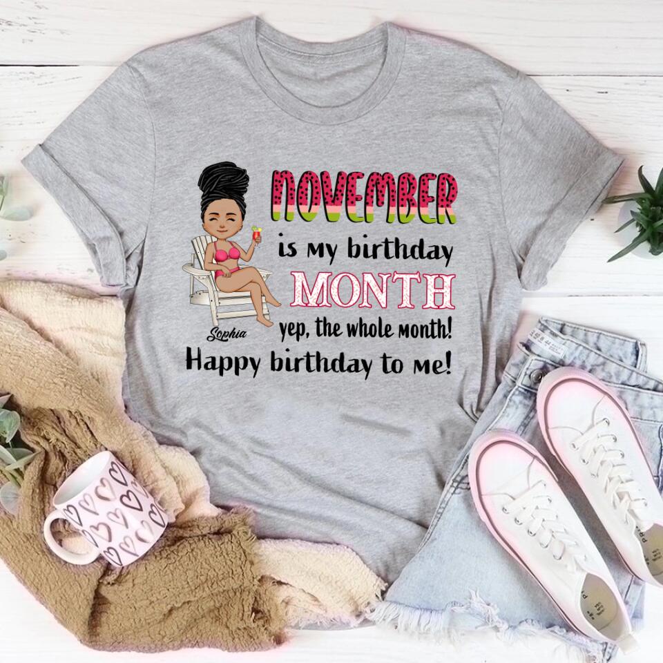 November Birthday Shirt For Woman, Queens are Born In November Gifts, Melanin Afro Woman Shirt, Black Girl Tee, Afro Queen Gift