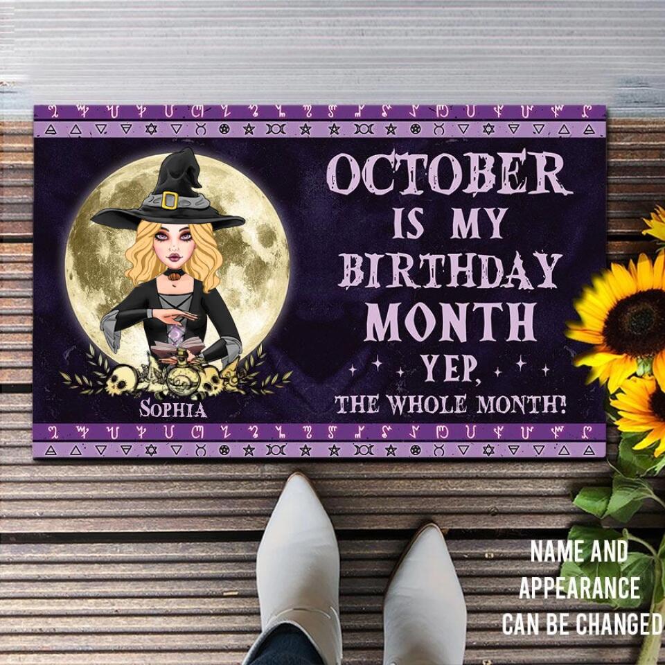 Personalized Doormat, October Girl, Queens are Born In October, October Birthday, Decor Home, Halloween Gift