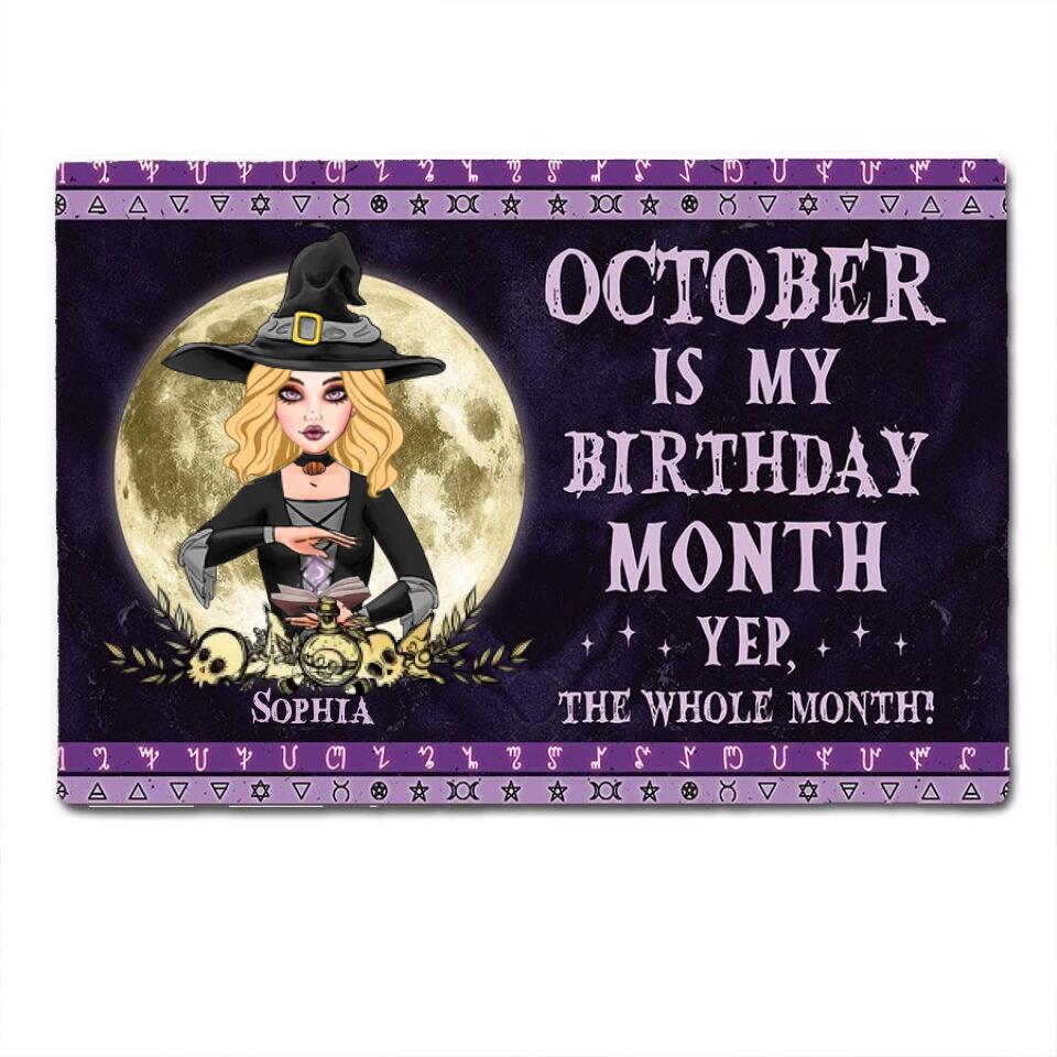 Personalized Doormat, October Girl, Queens are Born In October, October Birthday, Decor Home, Halloween Gift