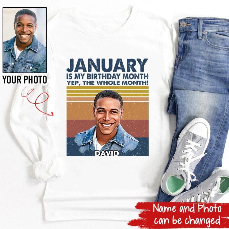 January Birthday Shirt, Custom Birthday Shirt, A Black King Was Born In January, January Birthday Shirts For Man, January Birthday Gifts