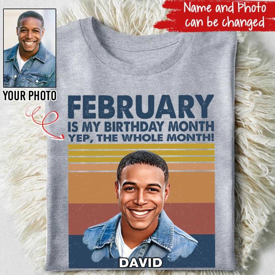 February Birthday Shirt, Custom Birthday Shirt, A Black King Was Born In February, February Birthday Shirts For Man, February Birthday Gifts