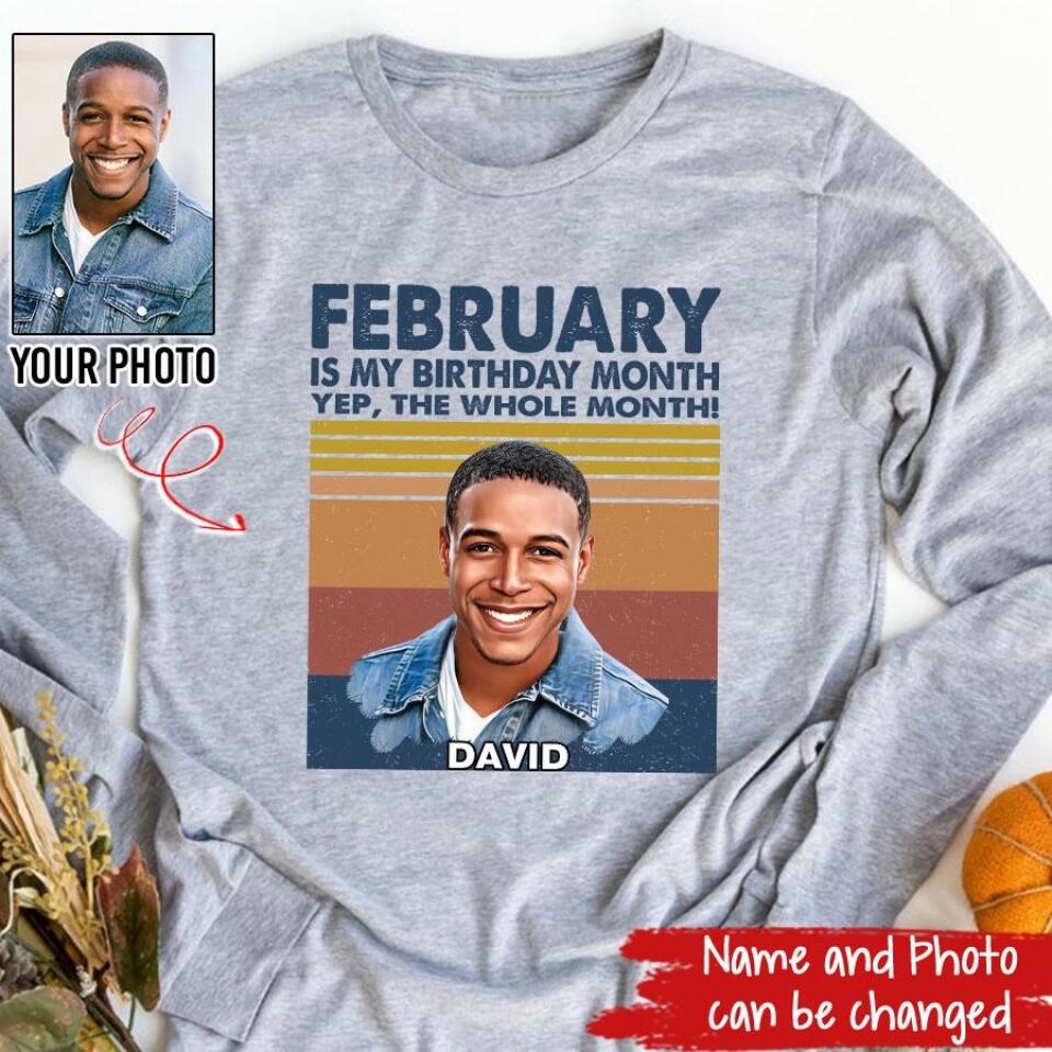 February Birthday Shirt, Custom Birthday Shirt, A Black King Was Born In February, February Birthday Shirts For Man, February Birthday Gifts