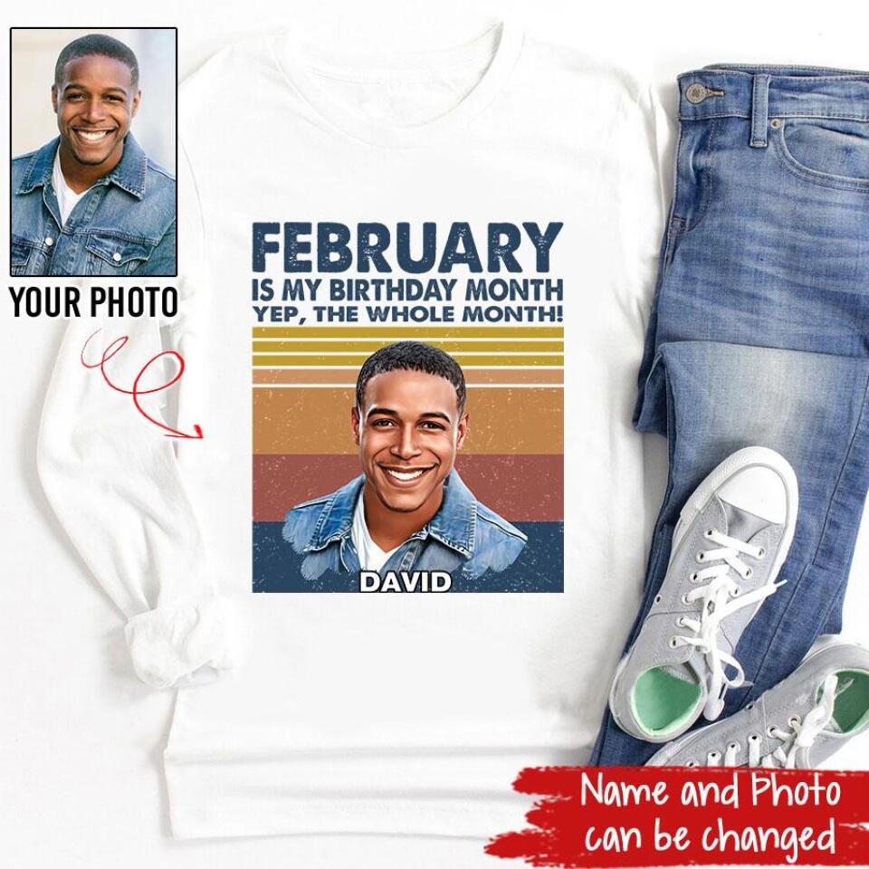 February Birthday Shirt, Custom Birthday Shirt, A Black King Was Born In February, February Birthday Shirts For Man, February Birthday Gifts