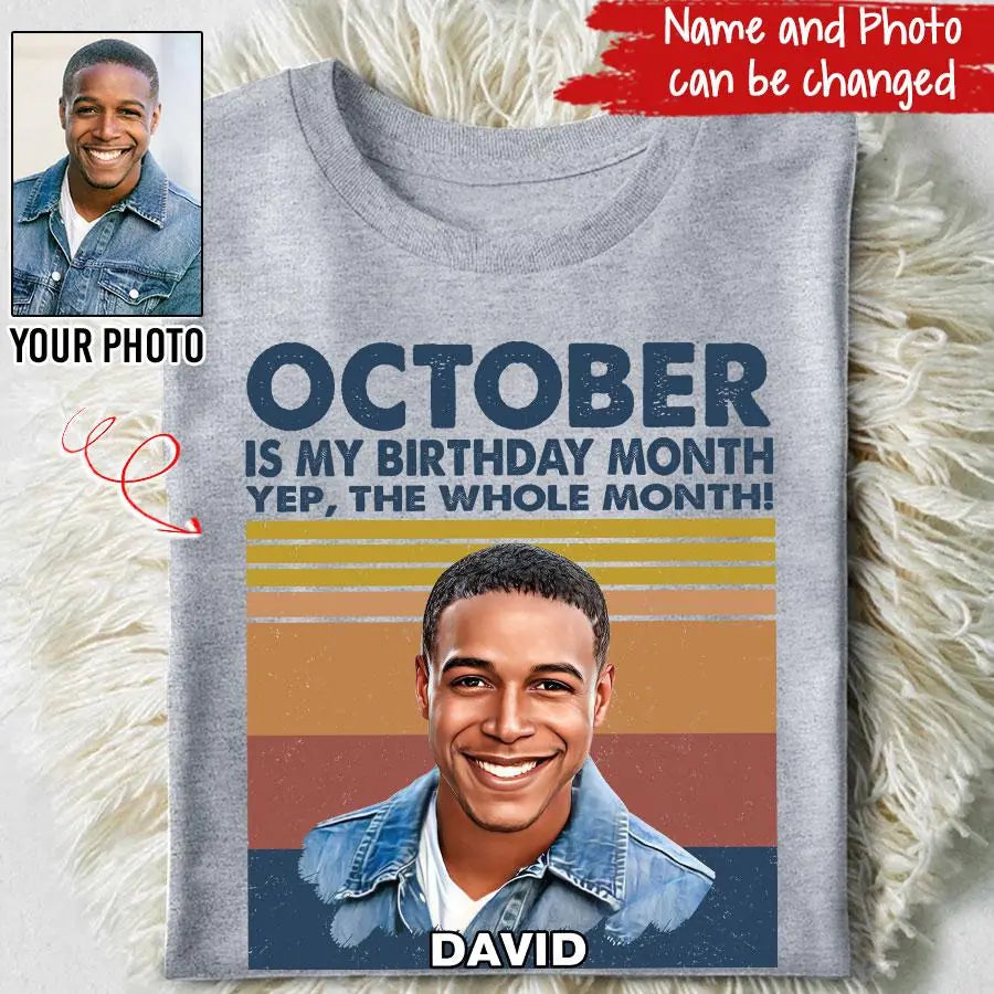 October Birthday Shirt, Custom Birthday Shirt, A Black King Was Born In October, October Birthday Shirts For Man, October Birthday Gifts