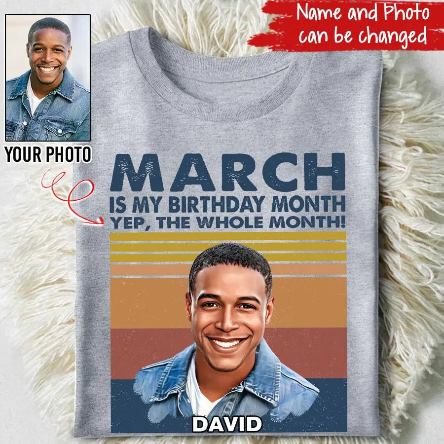 March Birthday Shirt, Custom Birthday Shirt, A Black King Was Born In March, March Birthday Shirts For Man, March Birthday Gifts