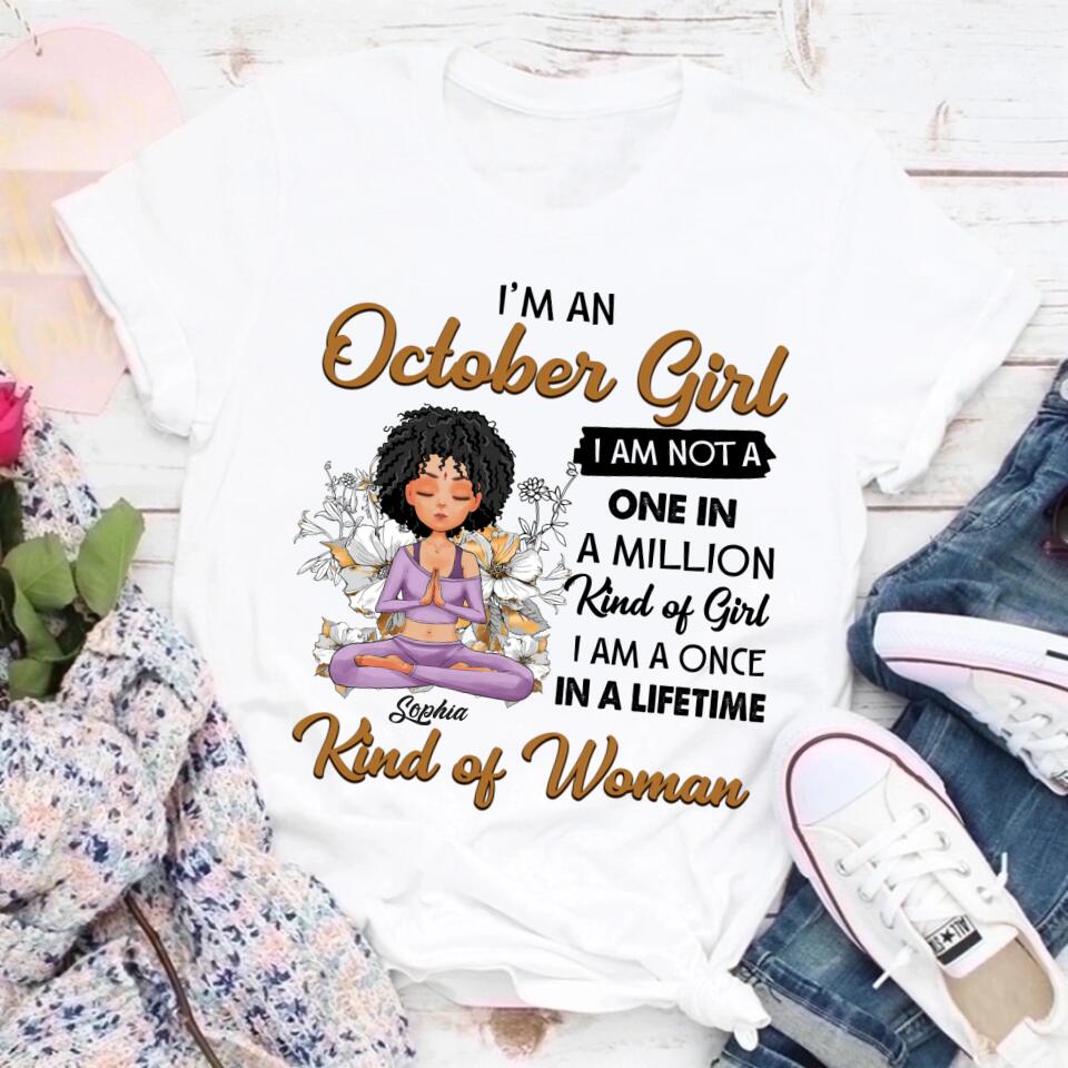 October Birthday Shirt, Custom Birthday Shirt, Queens are Born In October, October Birthday Shirts For Woman, October Birthday Gifts, Birthday Gifts For Yoga Lovers