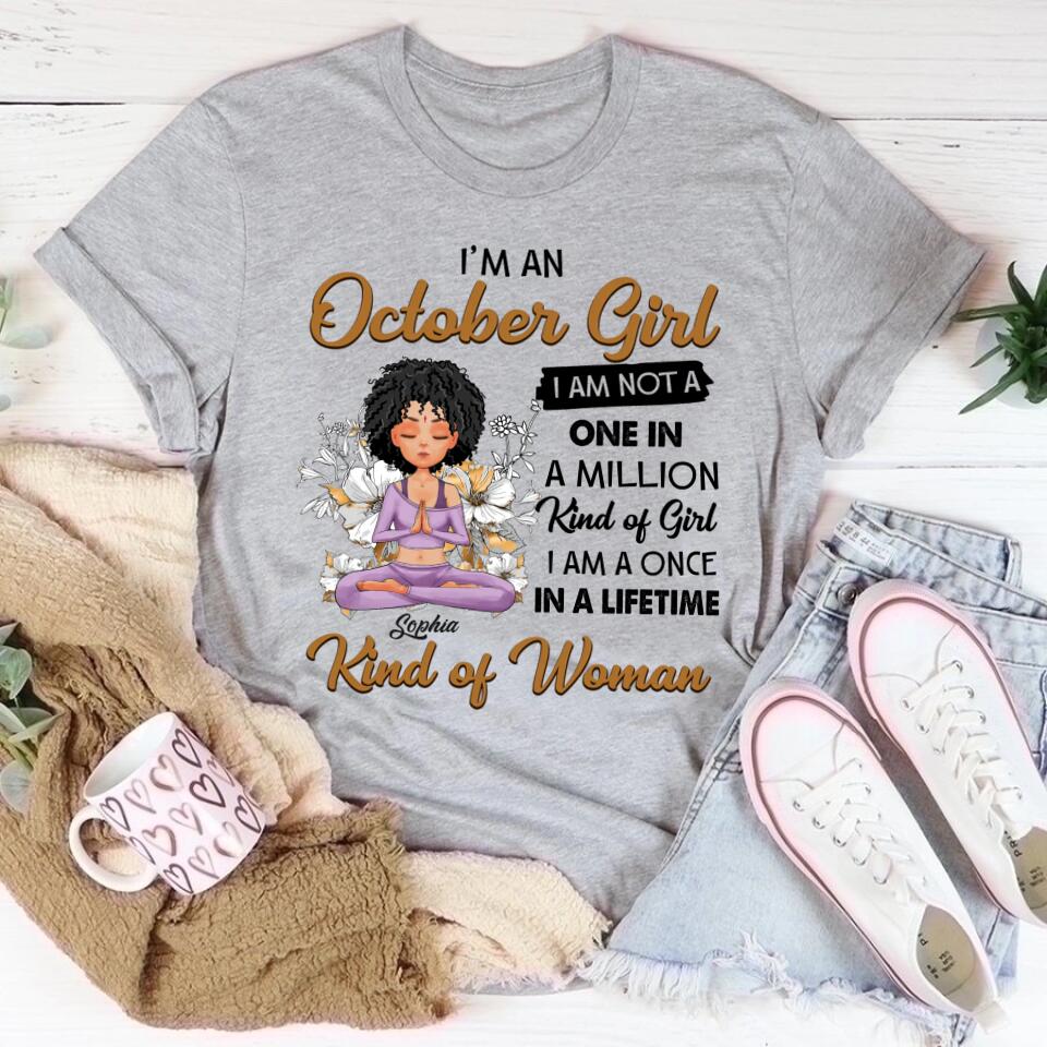 October Birthday Shirt, Custom Birthday Shirt, Queens are Born In October, October Birthday Shirts For Woman, October Birthday Gifts, Birthday Gifts For Yoga Lovers