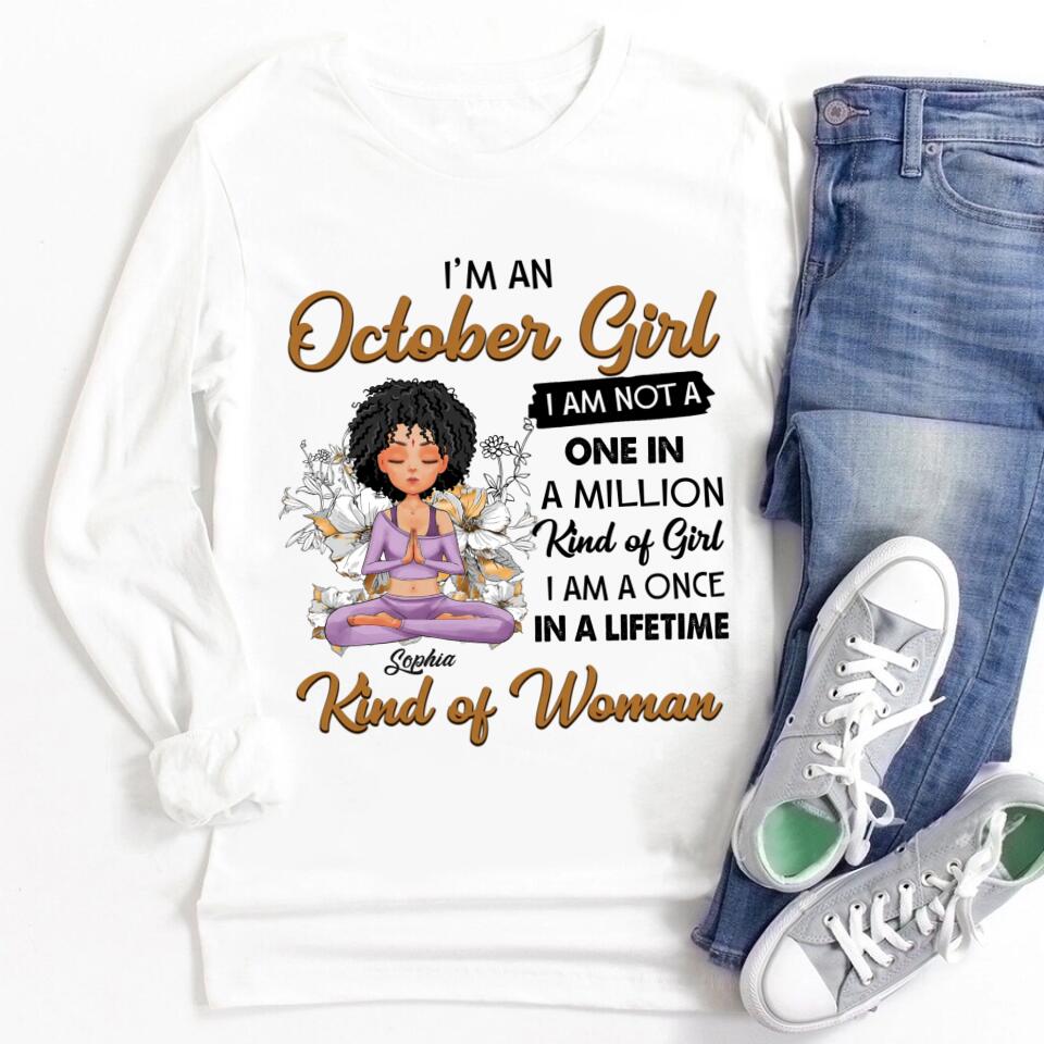 October Birthday Shirt, Custom Birthday Shirt, Queens are Born In October, October Birthday Shirts For Woman, October Birthday Gifts, Birthday Gifts For Yoga Lovers