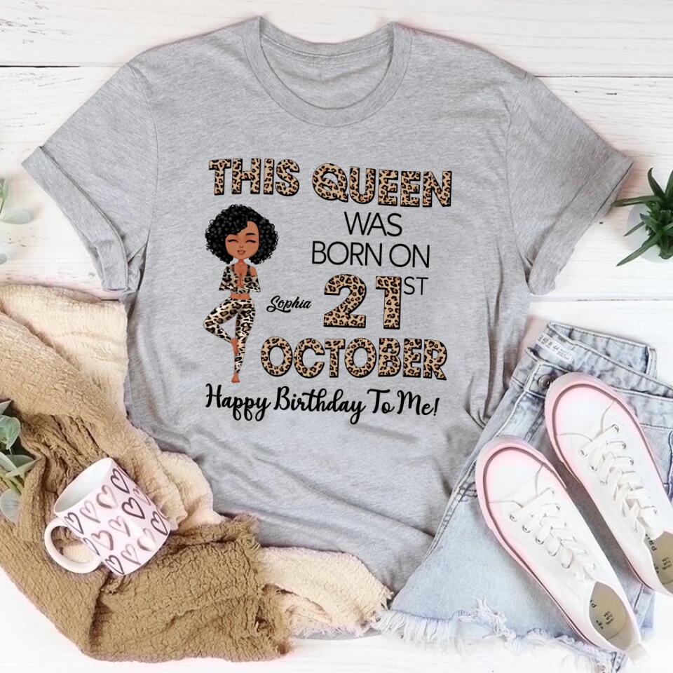 October Birthday Shirt, Custom Birthday Shirt, Queens are Born In October, October Birthday Shirts For Woman, October Birthday Gifts, Birthday Gifts For Yoga Lovers
