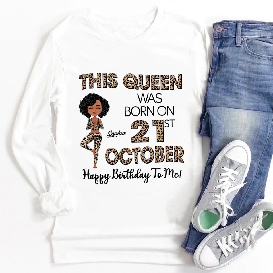 October Birthday Shirt, Custom Birthday Shirt, Queens are Born In October, October Birthday Shirts For Woman, October Birthday Gifts, Birthday Gifts For Yoga Lovers