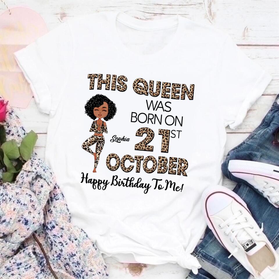 October Birthday Shirt, Custom Birthday Shirt, Queens are Born In October, October Birthday Shirts For Woman, October Birthday Gifts, Birthday Gifts For Yoga Lovers