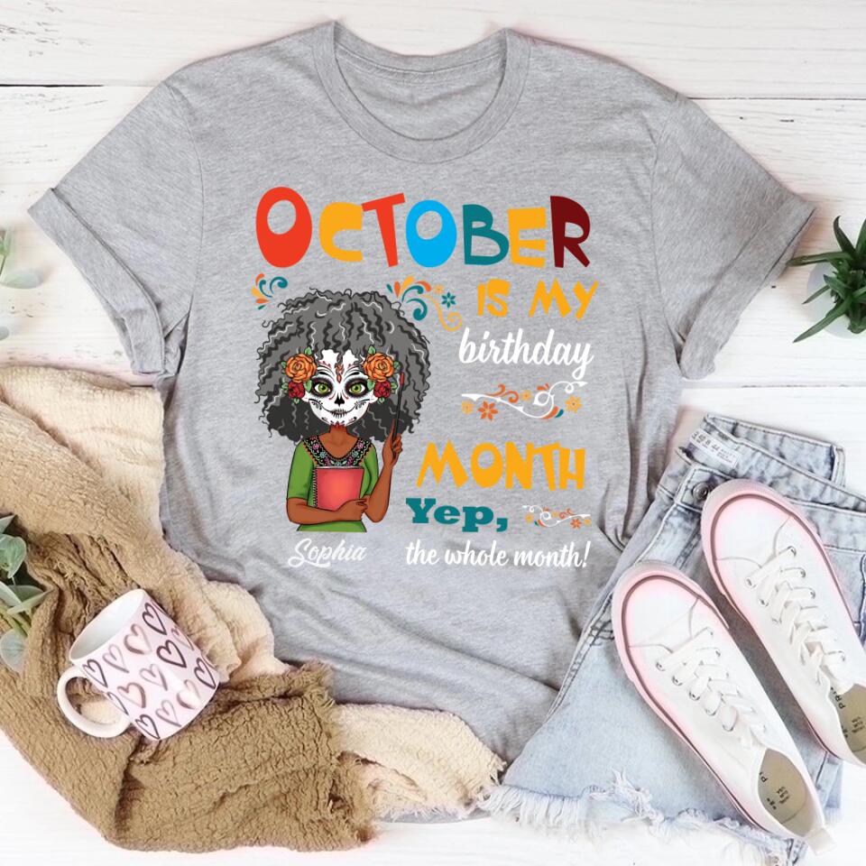 October Birthday Shirt, Custom Birthday Shirt, Queens Are Born In October, October Birthday Shirts For Woman, October Birthday Gifts