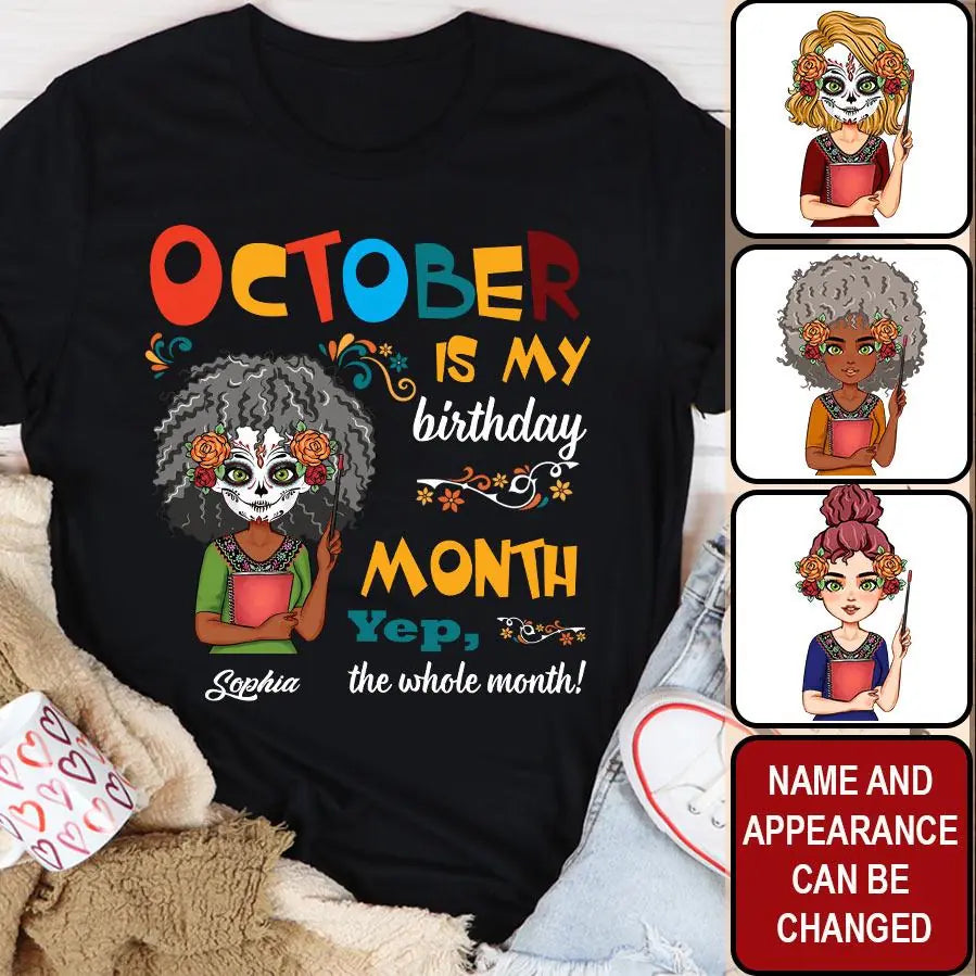 October Birthday Shirt, Custom Birthday Shirt, Queens Are Born In October, October Birthday Shirts For Woman, October Birthday Gifts
