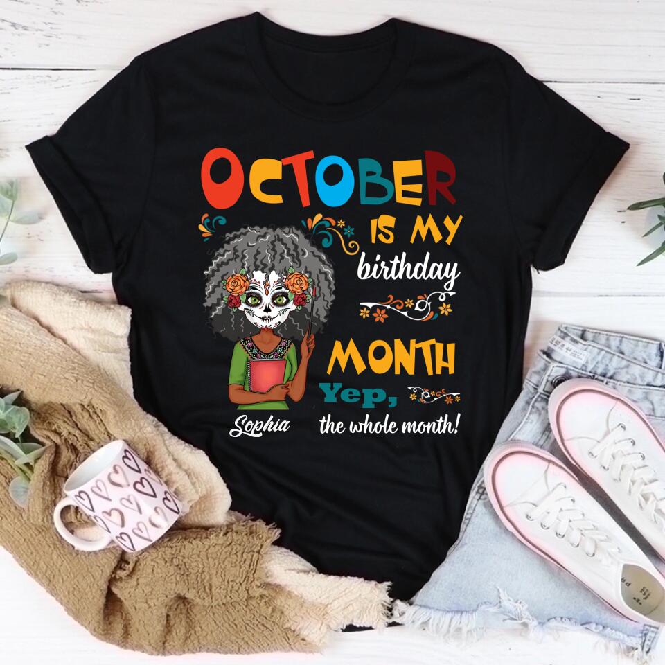 October Birthday Shirt, Custom Birthday Shirt, Queens Are Born In October, October Birthday Shirts For Woman, October Birthday Gifts