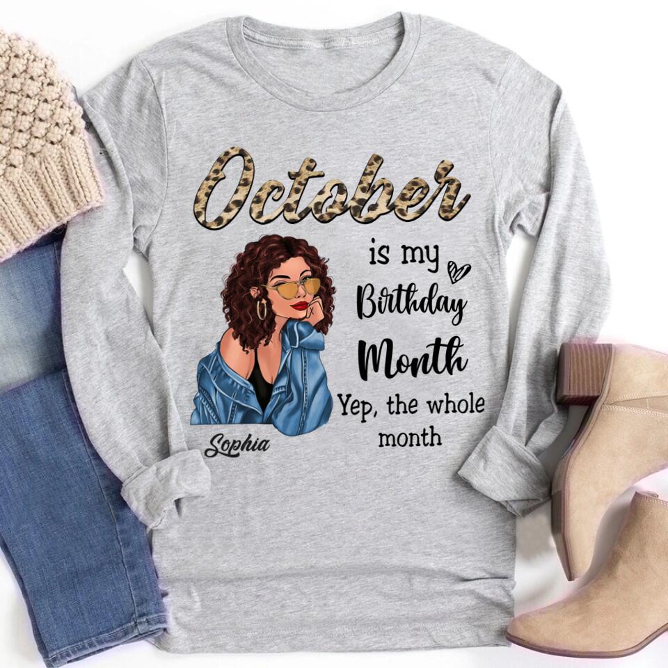 October Birthday Shirt, Custom Birthday Shirt, Queens are Born In October, October Birthday Shirts For Woman, October Birthday Gifts