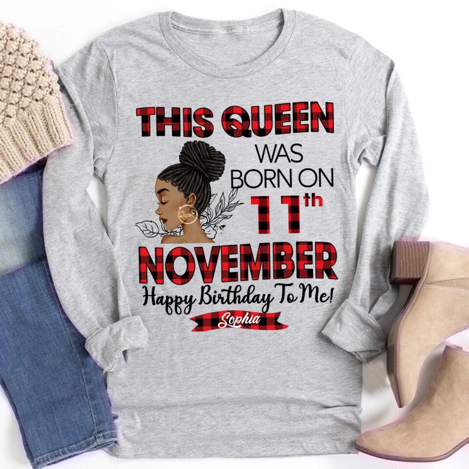 Custom November Birthday Shirt For Woman, Queens Are Born In November Gifts, Melanin Afro Woman Shirt, Black Girl Tee, Afro Queen Gift