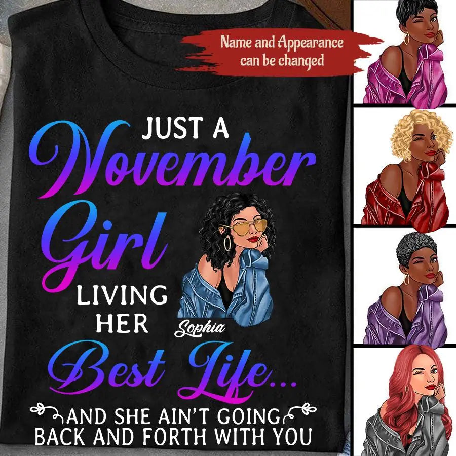 Custom November Birthday Shirt For Woman, Queens Are Born In November Gifts, Melanin Afro Woman Shirt, Black Girl Tee, Afro Queen Gift