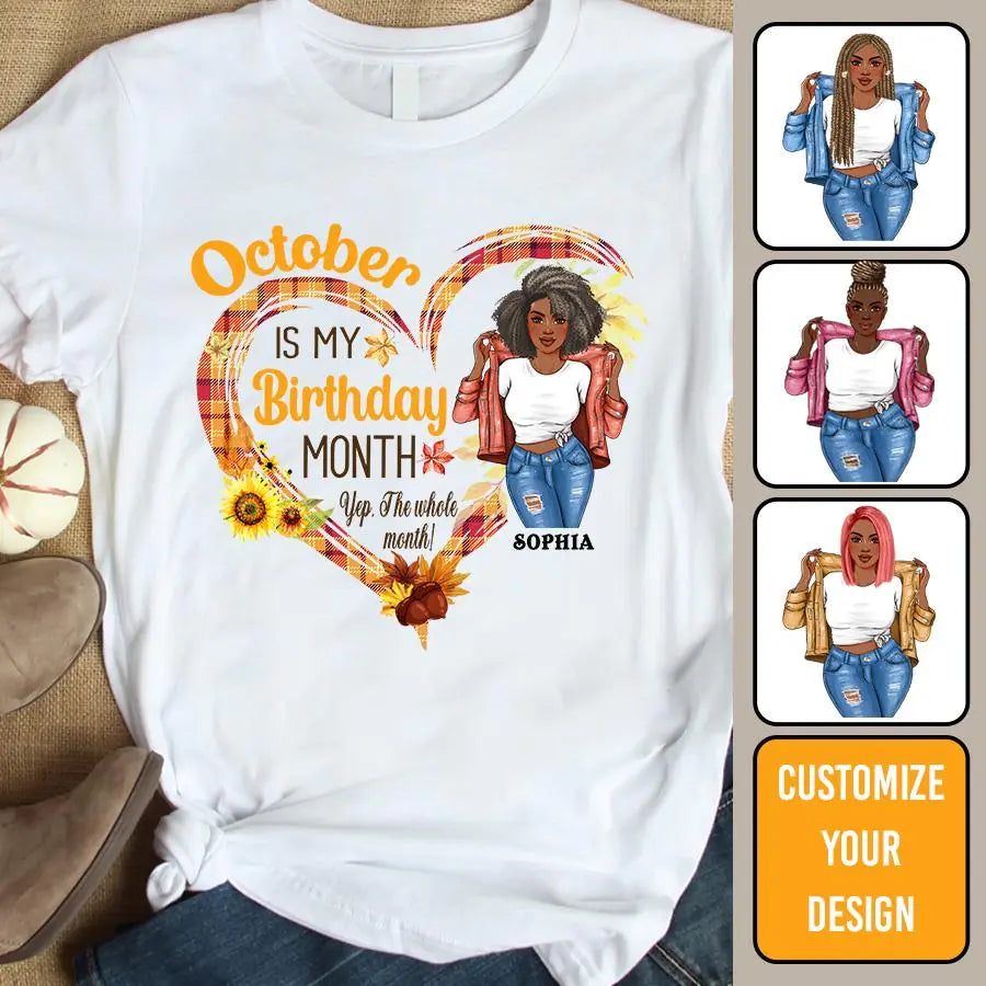October Birthday Shirt, Custom Birthday Shirt, Queens are Born In October, October Birthday Shirts For Woman, October Birthday Gifts
