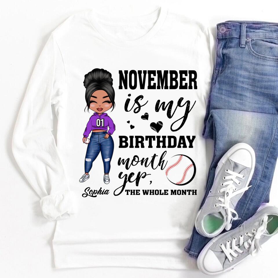 Custom November Birthday Shirt For Woman, Queens Are Born In November Gifts, Melanin Afro Woman Shirt, Black Girl Tee, Afro Queen Gift