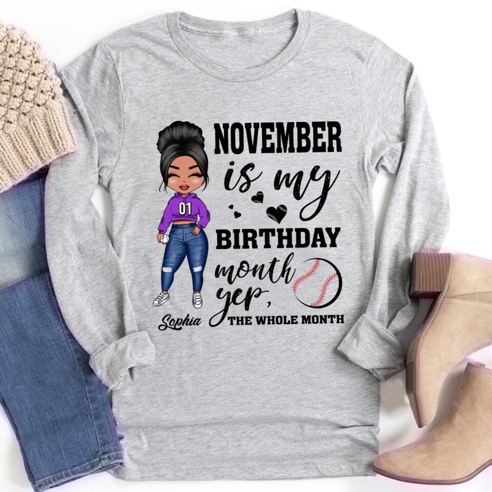 Custom November Birthday Shirt For Woman, Queens Are Born In November Gifts, Melanin Afro Woman Shirt, Black Girl Tee, Afro Queen Gift