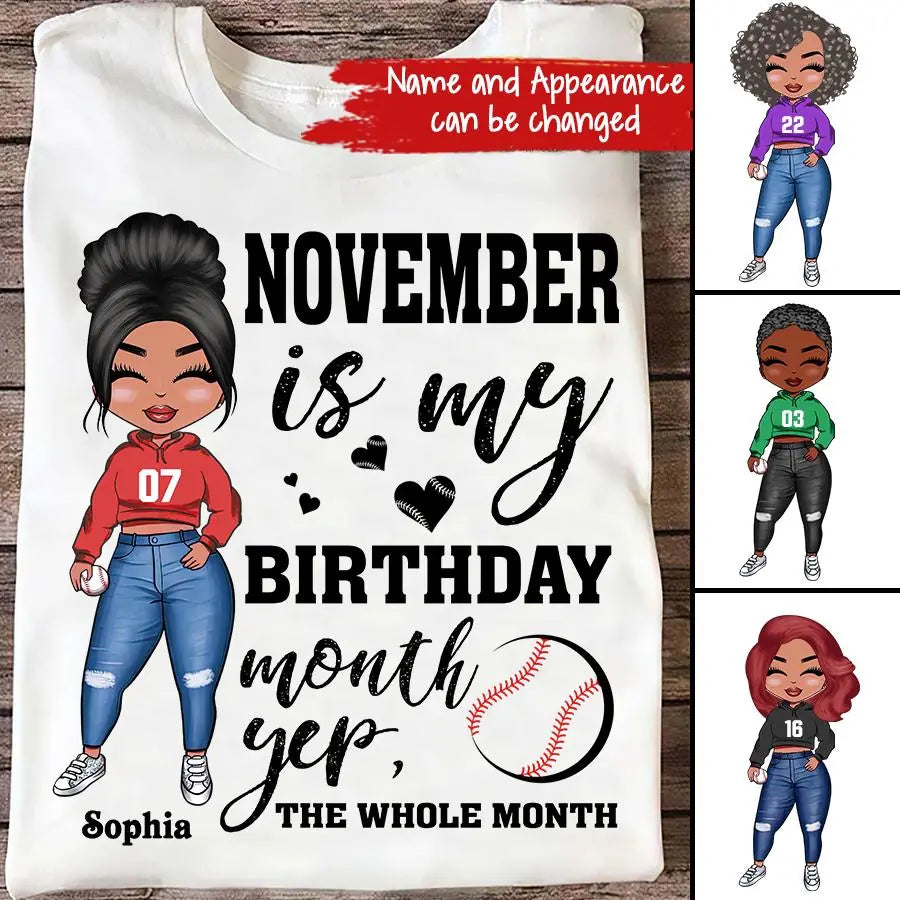 Custom November Birthday Shirt For Woman, Queens Are Born In November Gifts, Melanin Afro Woman Shirt, Black Girl Tee, Afro Queen Gift