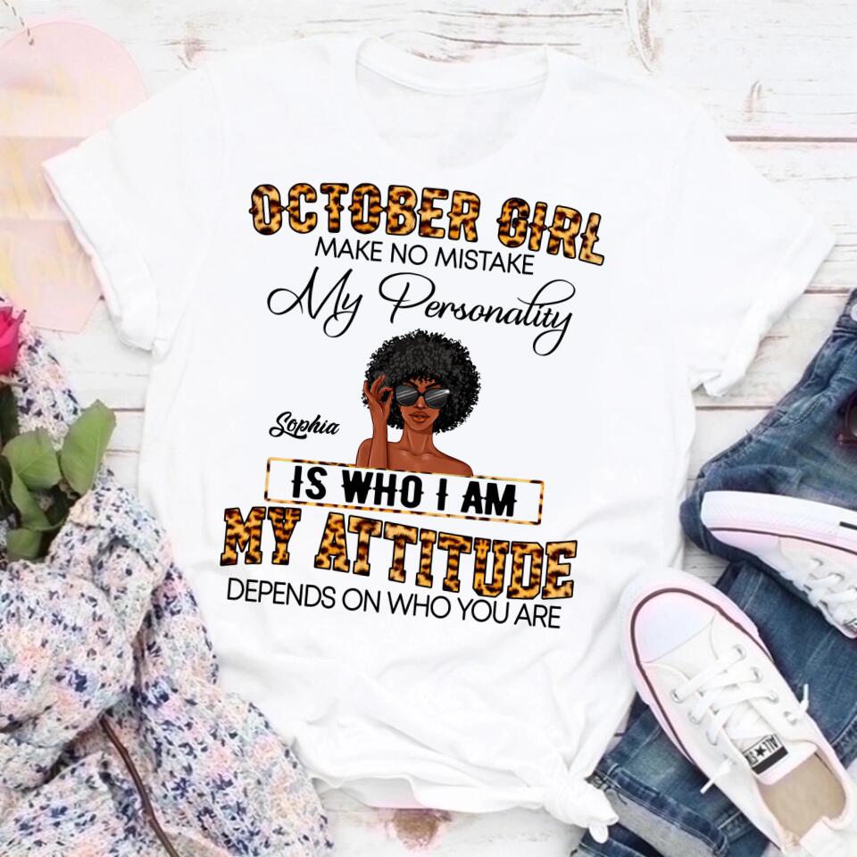 Custom October Birthday Shirt For Woman, Queens are Born In October Gifts, Melanin Afro Woman Shirt, Black Girl Tee, Afro Queen Gift