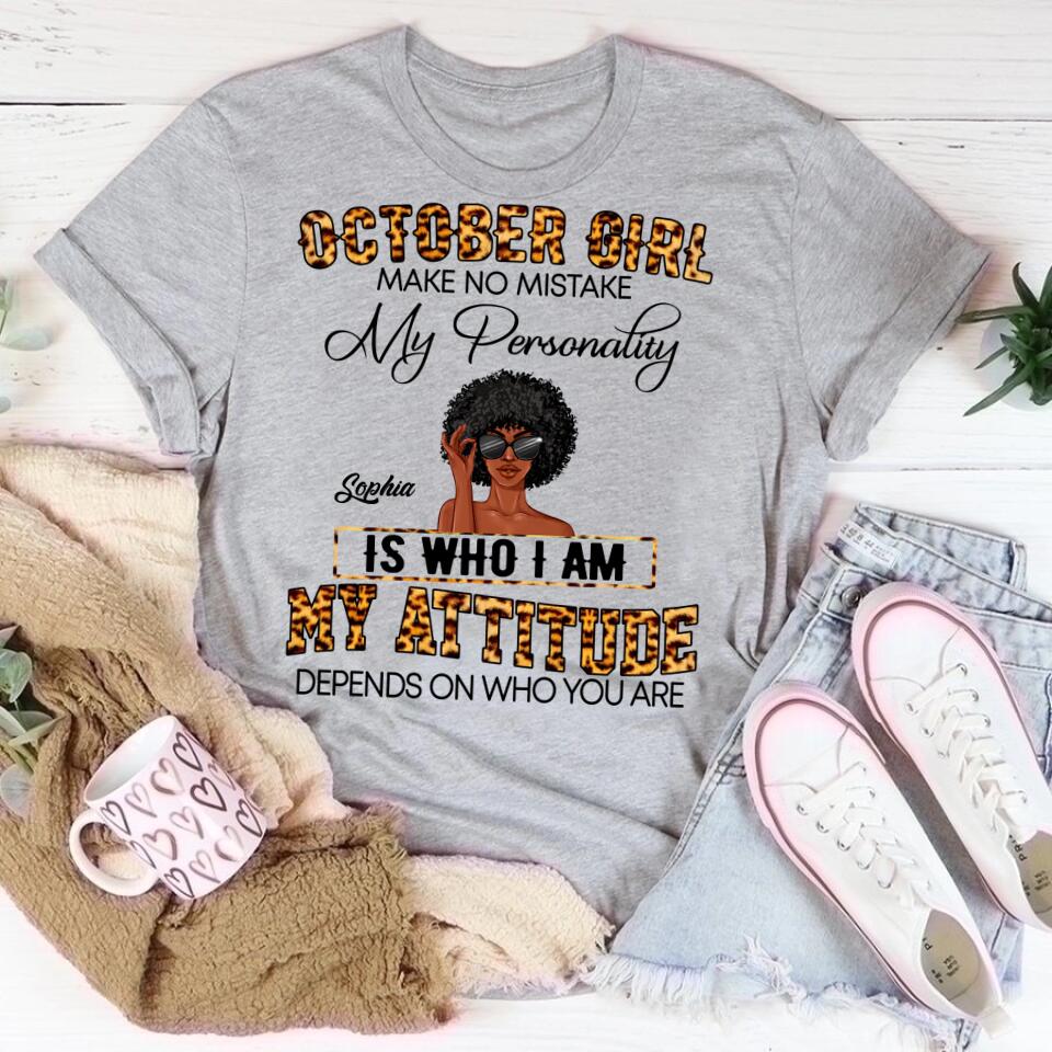 Custom October Birthday Shirt For Woman, Queens are Born In October Gifts, Melanin Afro Woman Shirt, Black Girl Tee, Afro Queen Gift