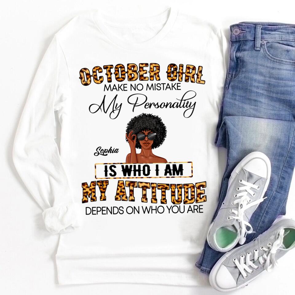 Custom October Birthday Shirt For Woman, Queens are Born In October Gifts, Melanin Afro Woman Shirt, Black Girl Tee, Afro Queen Gift