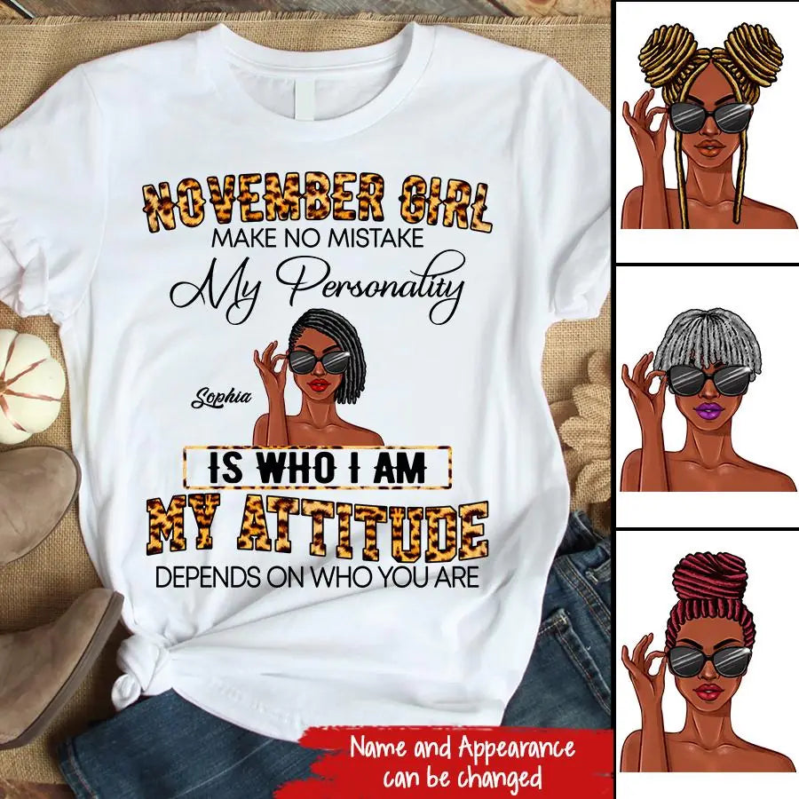 Custom November Birthday Shirt For Woman, Queens Are Born In November Gifts, Melanin Afro Woman Shirt, Black Girl Tee, Afro Queen Gift