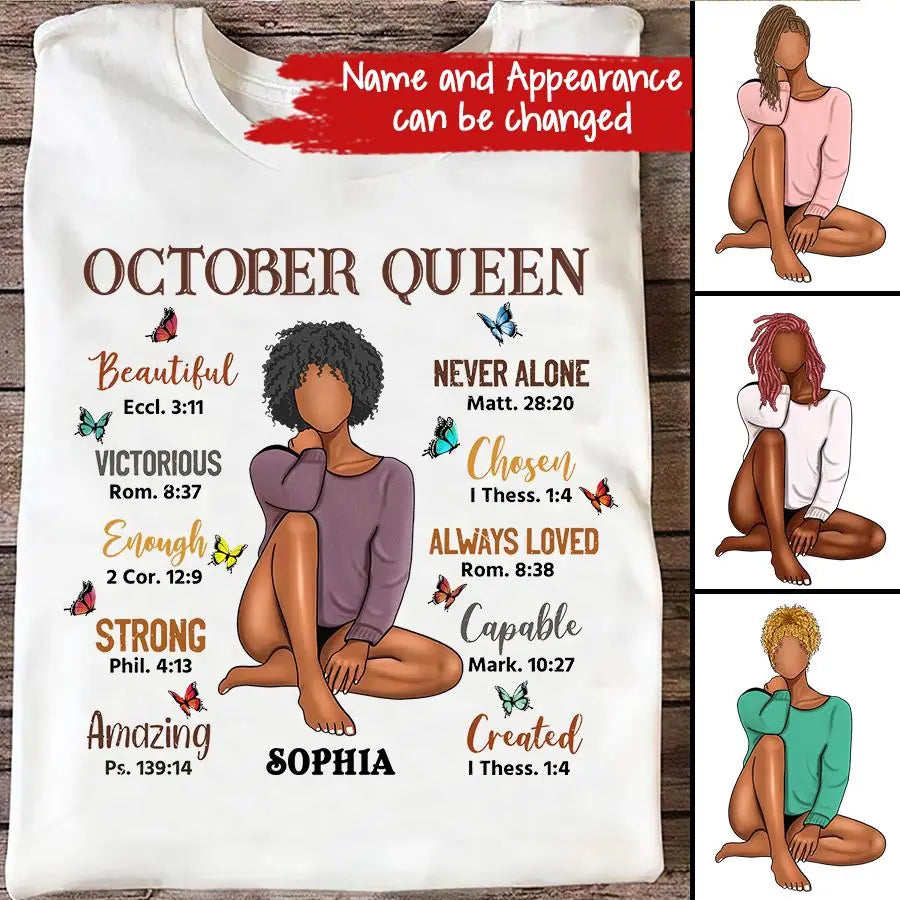 October Birthday Shirt, Custom Birthday Shirt, Queens are Born In October, October Birthday Shirts For Woman, October Birthday Gifts