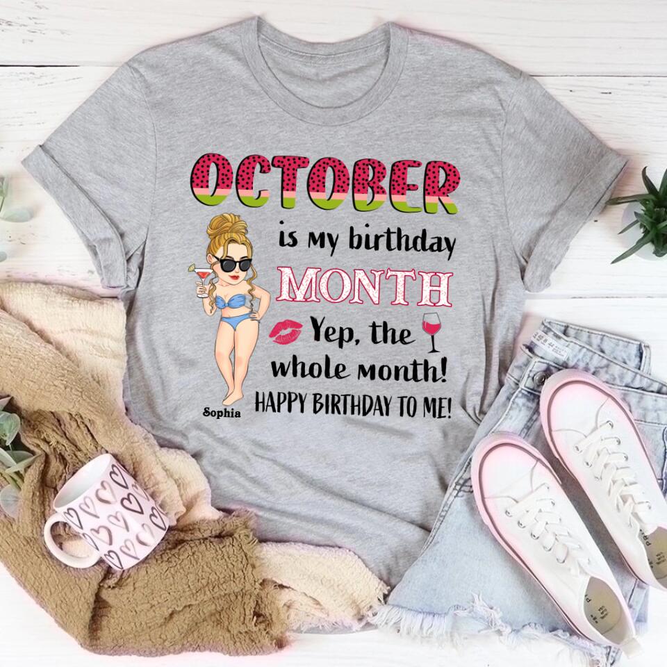 October Birthday Shirt, Custom Birthday Shirt, Queens are Born In October, October Birthday Shirts For Woman, October Birthday Gifts