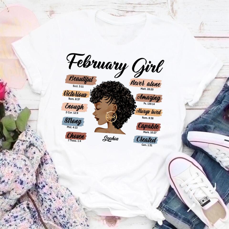 February Birthday Shirt, Custom Birthday Shirt, Queens are Born In February, February Birthday Shirts For Woman, February Birthday Gifts